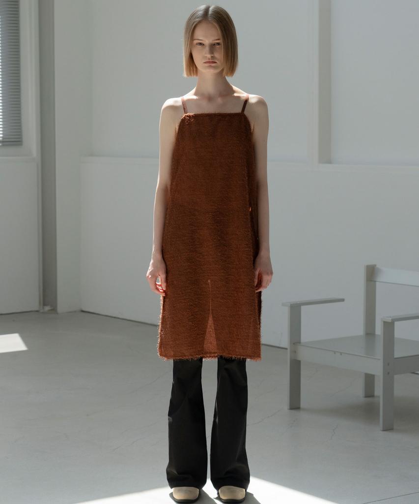 Mosyupamosyu Fluffy Layered Dress [Brown]