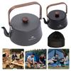 1.1L Camping Water Kettle with Wood Handle Teapot Coffee Pot Aluminum Alloy Ultralight Outdoor Kettle Tourist Cookware Supplies
