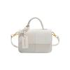 2025 New Contrasting Color Retro Portable Small Square Bag Female Sen Meng Fashionable Texture Shoulder Bag Personalized Commuter Messenger Bag