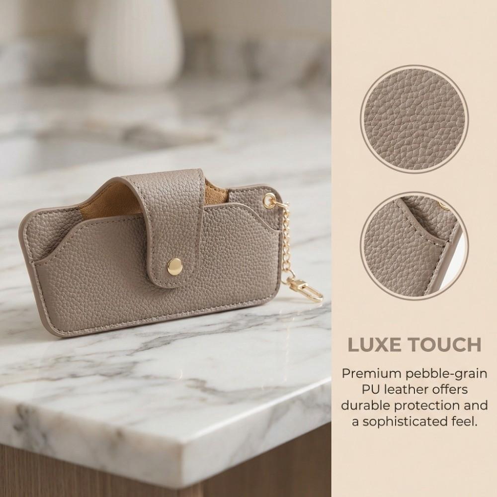 with Bag Pendant Leather Glasses Case PU Eyewear Protector Reading Glasses Storage Bag  Sun Glasses