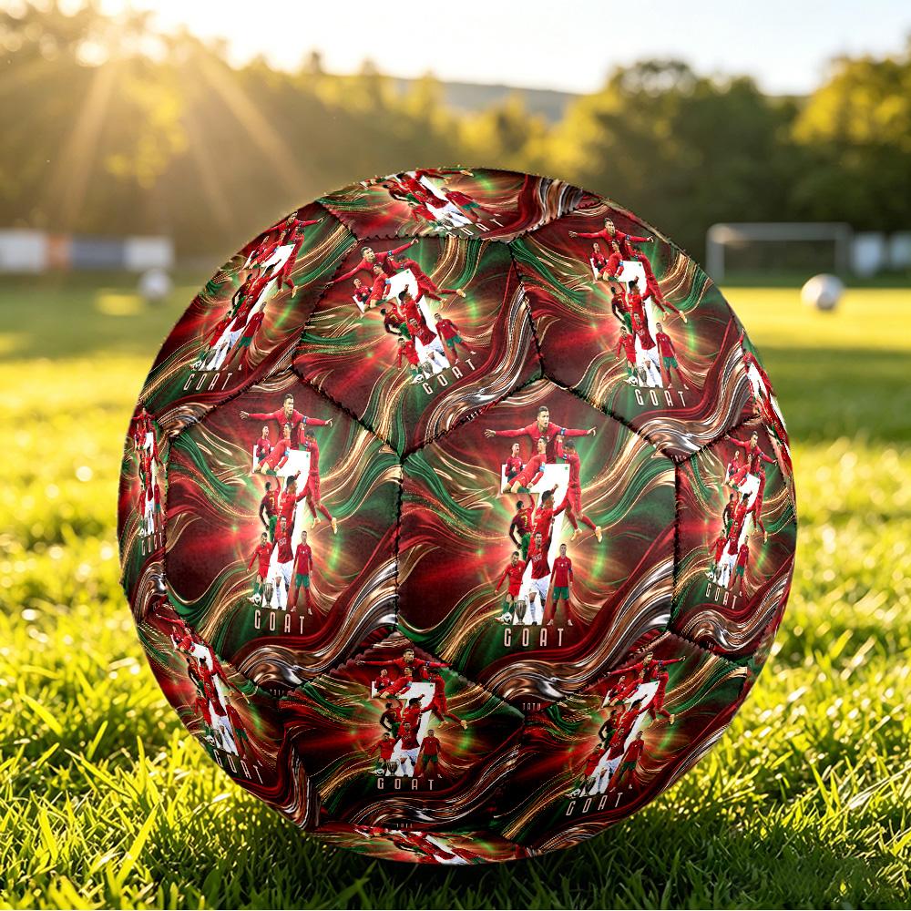 Portugal Football Printed Size 5 Soccer Ball Wear Resistant Standard Adult Training Football Fan Gift for Indoor Outdoor Match Sports