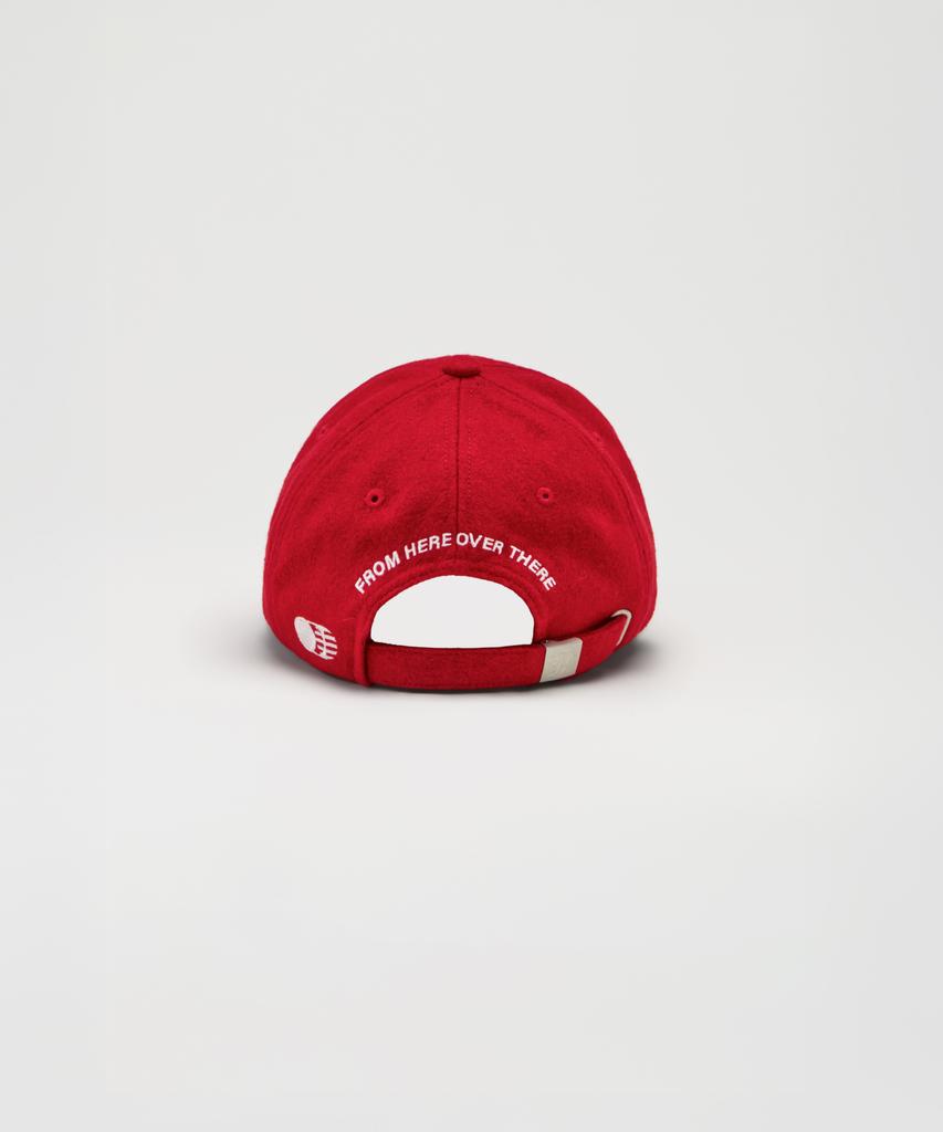 Teulaepighamoni Wool Blend Th Applique Logo Deep-Fit Ballcap_Red