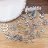 Antique Silver Alloy Four-Leaf Clover Pendant Charm for DIY Jewelry