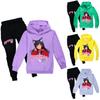 Felpa con Cappuccio e Pantaloni Lunghi in Cotone con Stampa Aphmau per Bambini, Set per Giocare in Inverno e Primavera