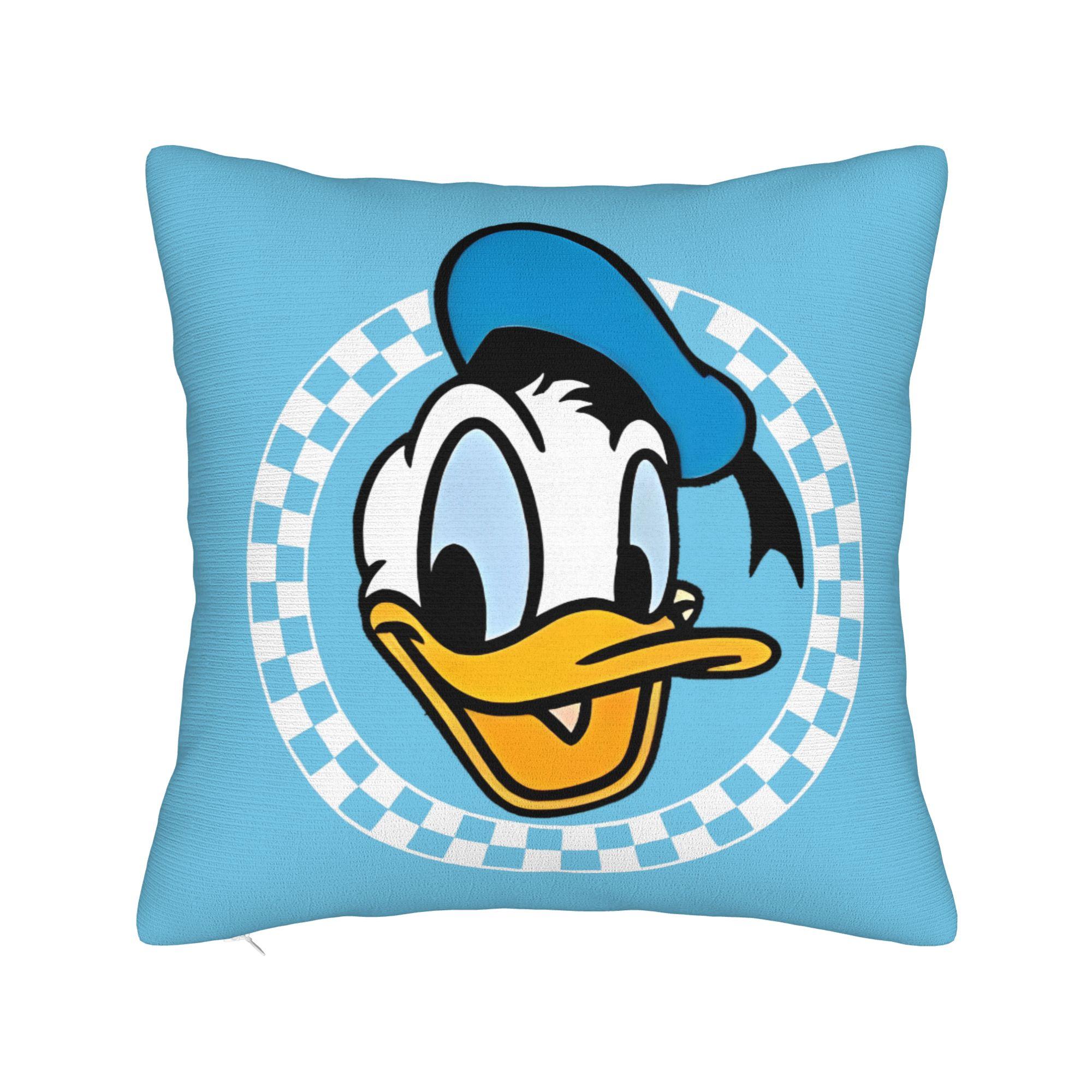 

Daisy Duck Checkered Square Pillow Cases Cartoon Mickey Mouse Cushion Cover Awesome Zipper Decor Pillowcase for Home 45x45cm 30cmx30cm
