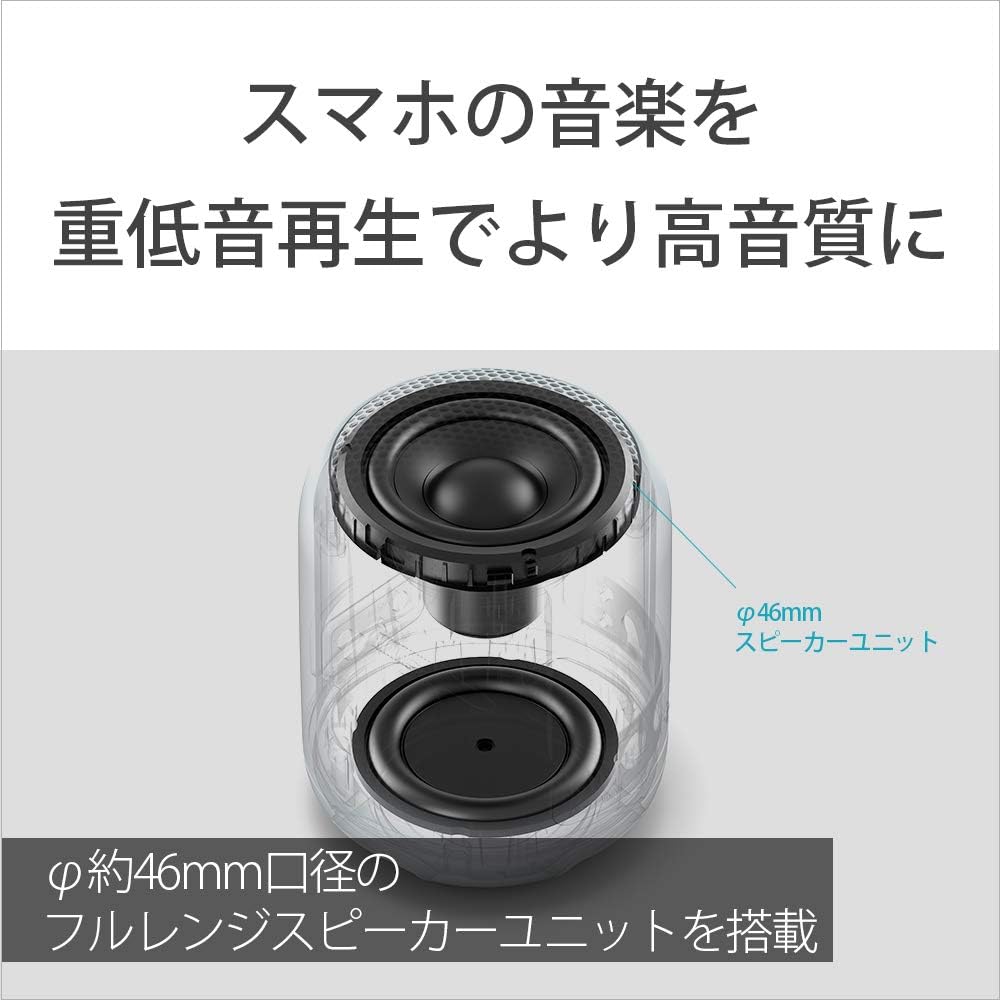 Sony Wireless Portable Speaker SRS-XB12: Waterproof / Dustproof / Bluetooth Compatible / Deep Bass Model / Built-in Microphone / Lightweight and Compa