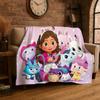 Kreskówka Domek Gabby Dziewczynka Koc Flanelowy Miękki Ciepły Koc do Sypialni Salonu Łóżka Podróży Kempingu Pikniku Dziecko