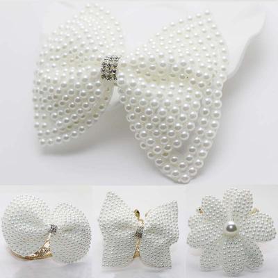 1 pezzo di perle bianche fiocchi di fiori Haipins fermagli per capelli ragazze bambini strass accessori per capelli