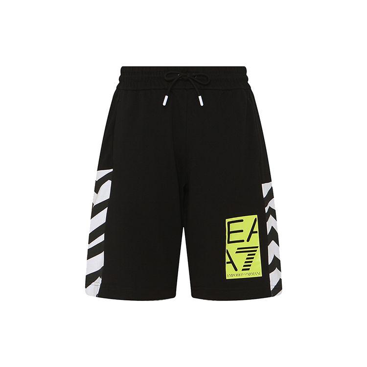 Emporio Armani EA7 SS23 Letter And Number Print Straight Leg Bermuda Casual Shorts Men shorts Black 3RPS62-PJ05Z-1200 XS
