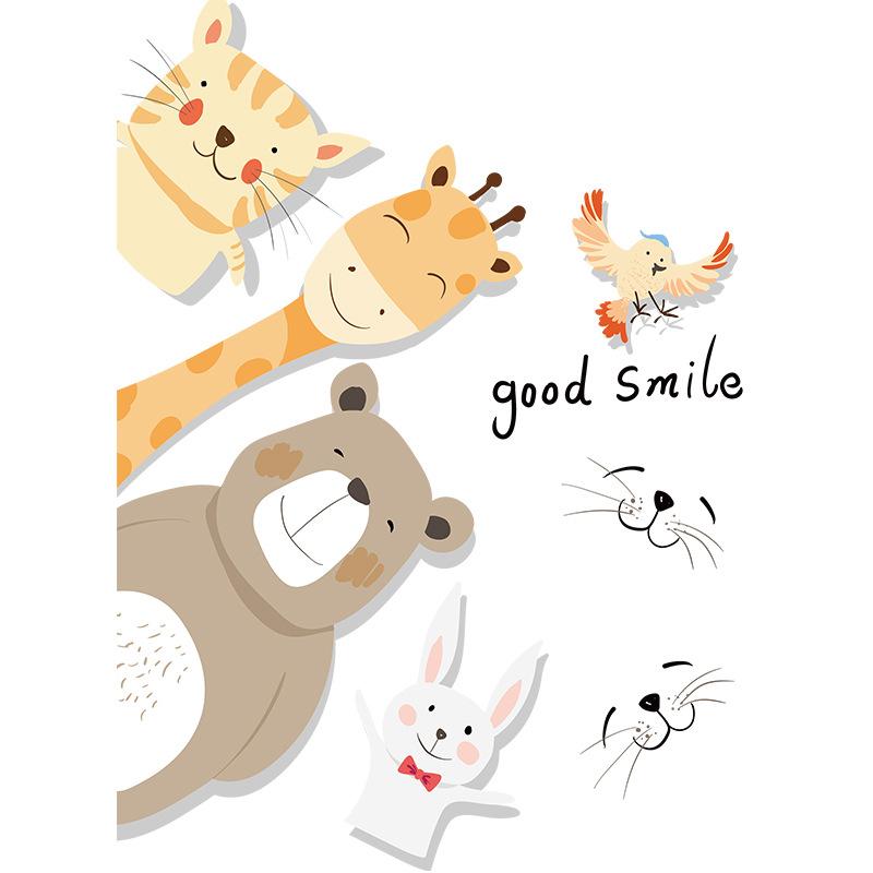 

Cartoon Animal Stacking Giraffe Cat English Alphabet Kids Room Bedroom Door Wall Sticker Home Decor 30x90cm різнокольоровий