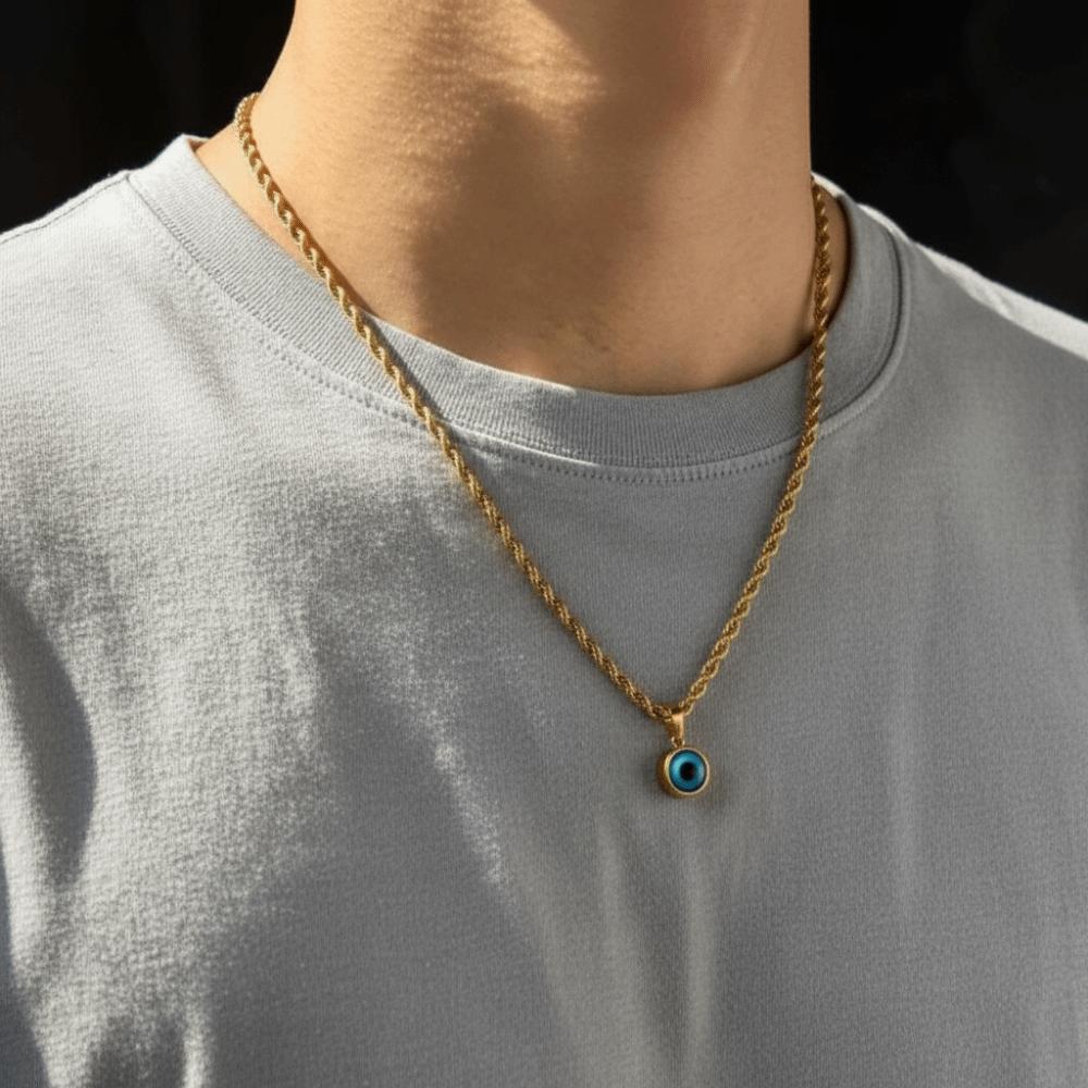 Twisted Chain Demon Eye Necklace Retro Pendant Chain Necklace Twisted Collarbone Choker Daily Wear