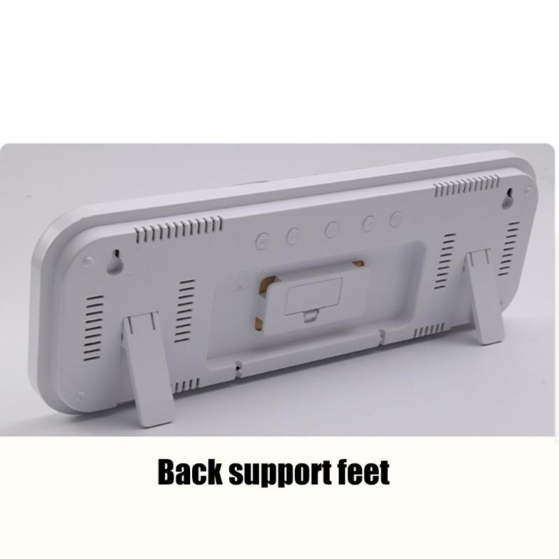 Large LED Digital Wall Clock with Remote Control Date Week Temperature Display Auto Dimming for Living Room Bedroom