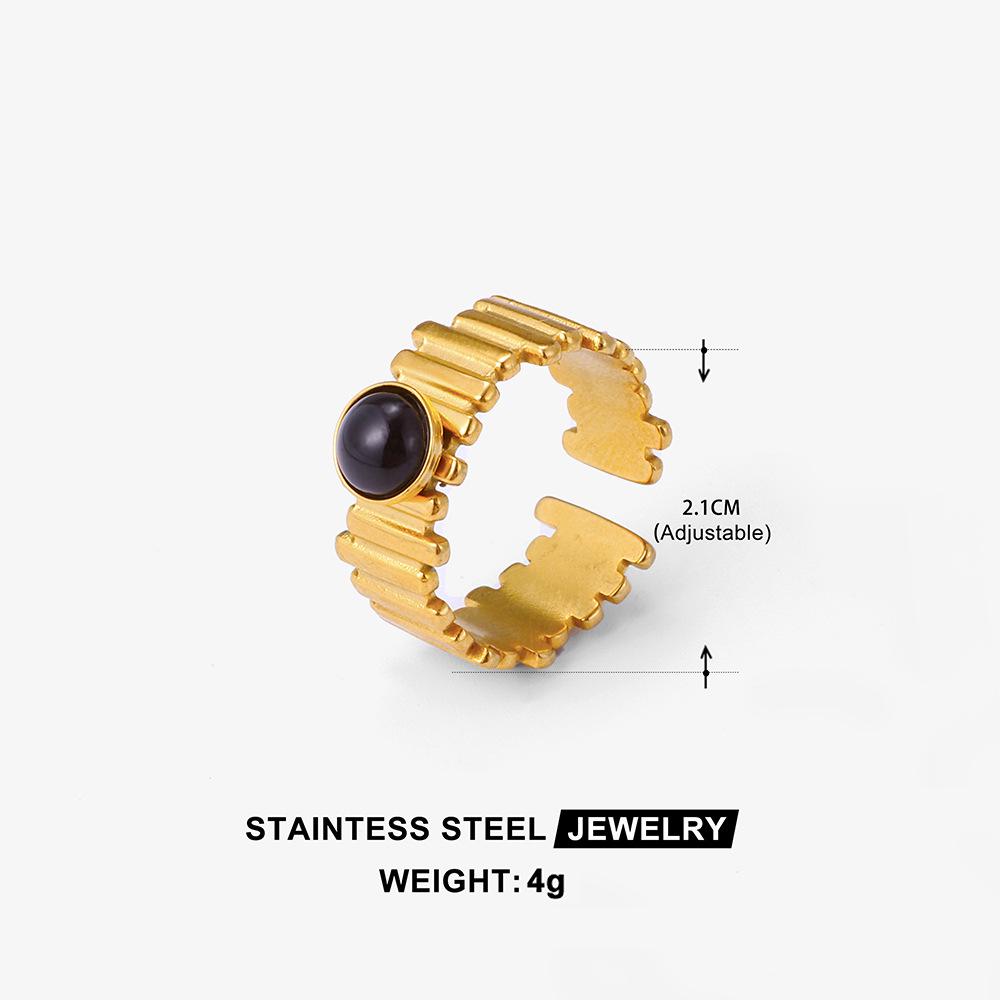 Anel Boho Turquesa Ajustável em Aço Inoxidável - Joia Minimalista que Não Desbota