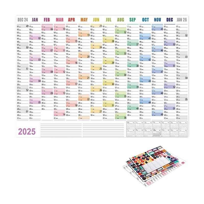 2025 Year Yearly Planner Wall Calendar Office Home Wall Organizers Planner from 01/2025 To 12/2025