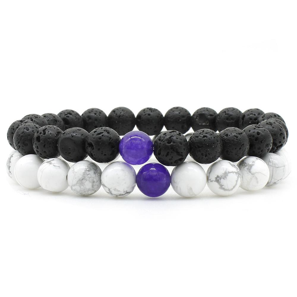 Браслет JYL TS Синий Песчаник Многослойный Стиль Усиливает Спокойствие И Интуицию Purple
