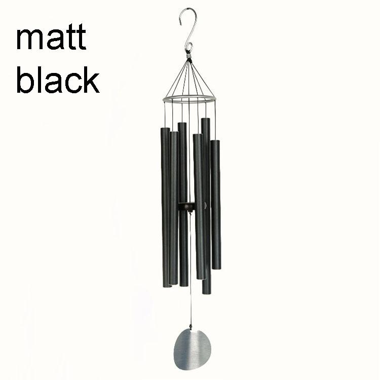 28\" Eco-Friendly Black Garden Decoration Music Wind Chime with 6 Tubes Home Decor Wind Chime