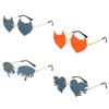 Rimless Heart Party Sunglasses for Halloween & Christmas