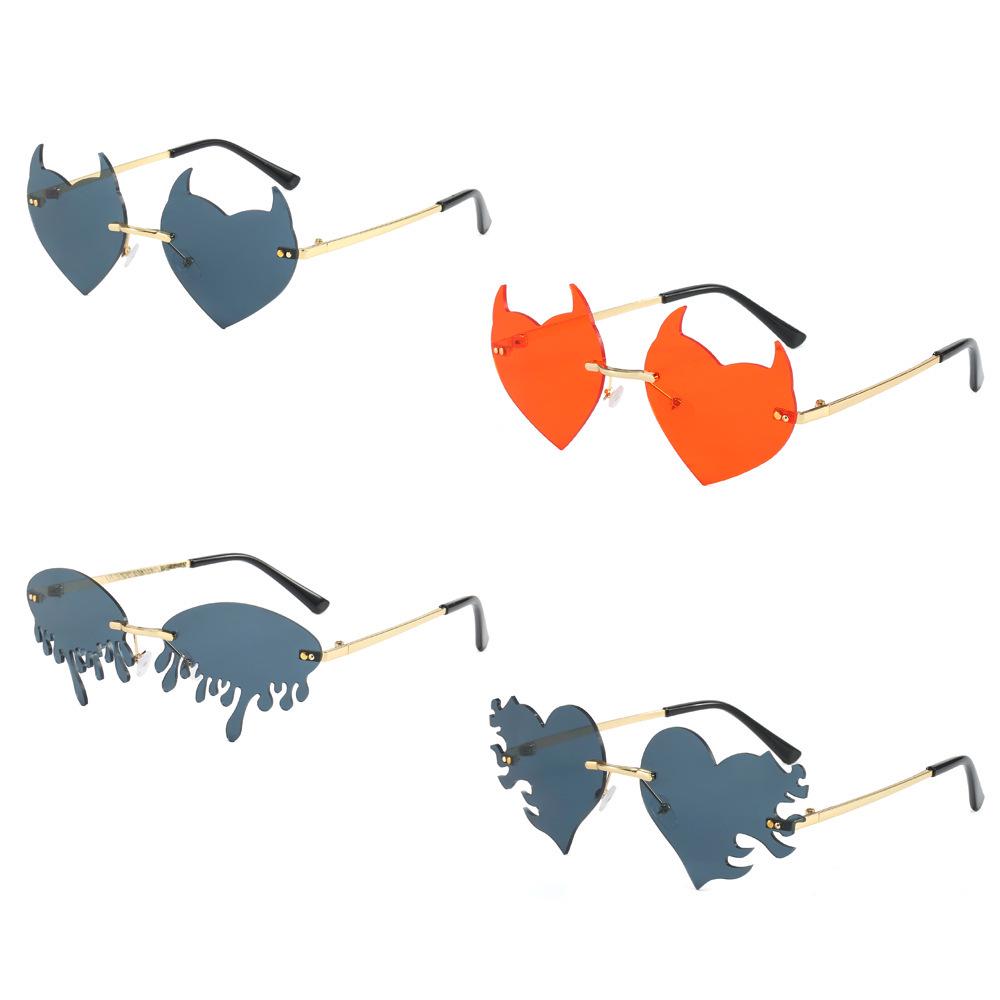 Rimless Heart Party Sunglasses for Halloween & Christmas