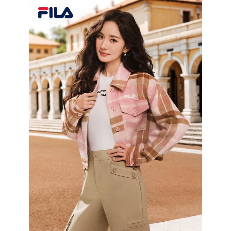 

FILA Women s 2025 Spring Yang Mi Collection Plaid Casual Jacket L