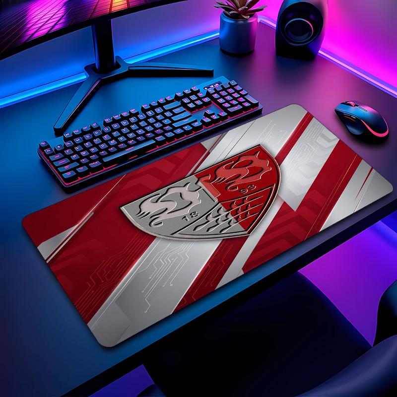 VfB Stuttgart Fußballmuster Mauspads Nicht?Rutschfestes Gummi-Basis Gaming-Mauspad Für Schreibtisch Büro Zuhause