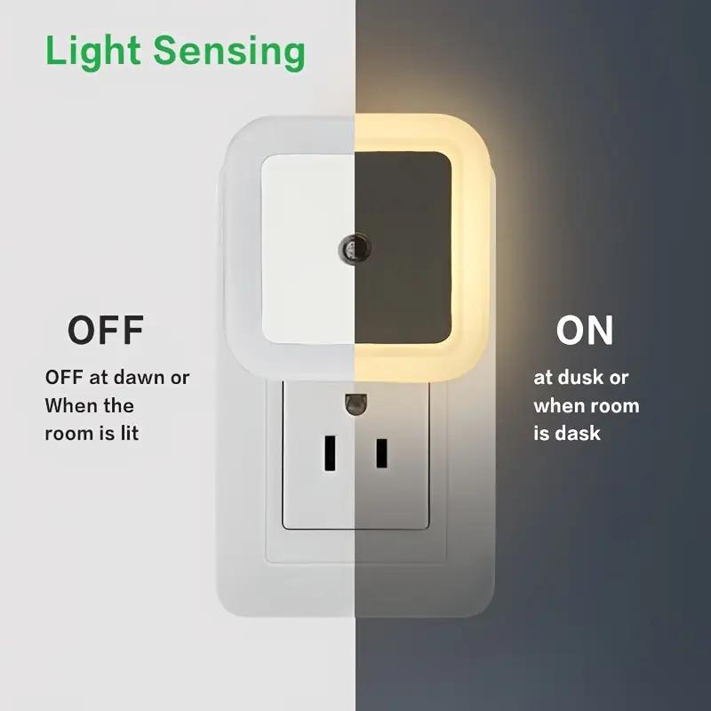1/2/4PCS Light Sensing Night Light Intelligent LED Night Light Socket Light Suitable for Bedrooms Bathrooms Kitchens Corridors
