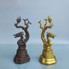 Exquisitely Crafted Qianxi Feilong Home Living Room Decoration, Brass and Copper-Colored Zodiac Dragon Creative Ornament C