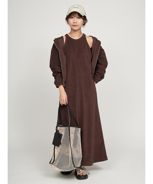 Emi PlaX Pile Hooded Free Size Parka, 13WCD252020, Women's, BRW,