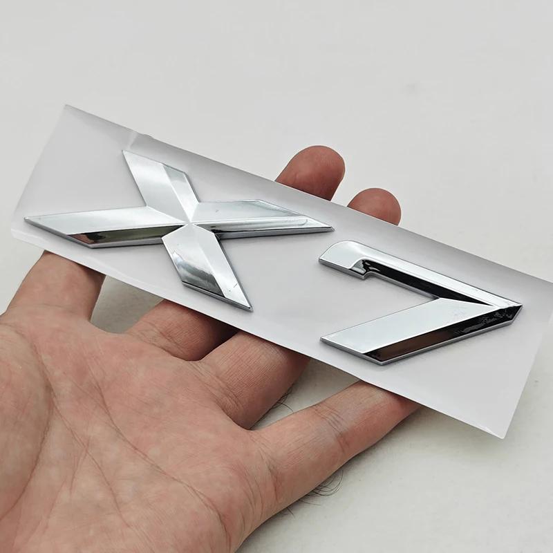 NEW 3D ABS Car Rear Trunk Emblem Badge Sticker For BMW X1 X2 X3 X5 X6 GT Z4 Glossy Black Chrome Logo Decal Styling Accessories IK7