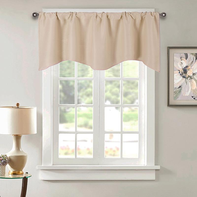 Blackout Valance Curtain High Density Polyester Solid Color Window Treatment Room Darkening Pelmet Modern Header for Windows and Doors