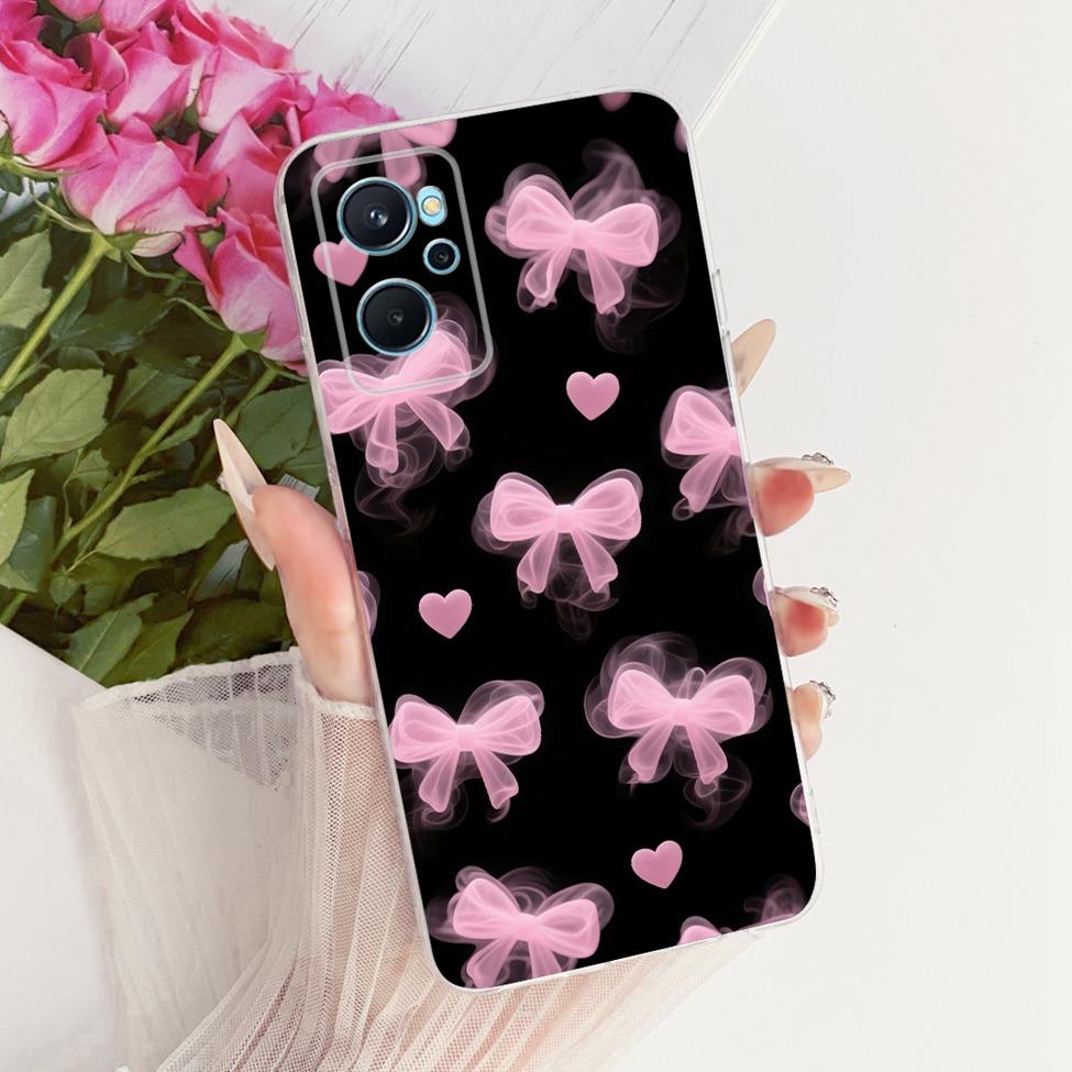 For Realme 9i 4G Case RMX3491 Transparent Cute Cat Fashion Butterfly Funny Painted Casing For Real me 9i 4G Cover