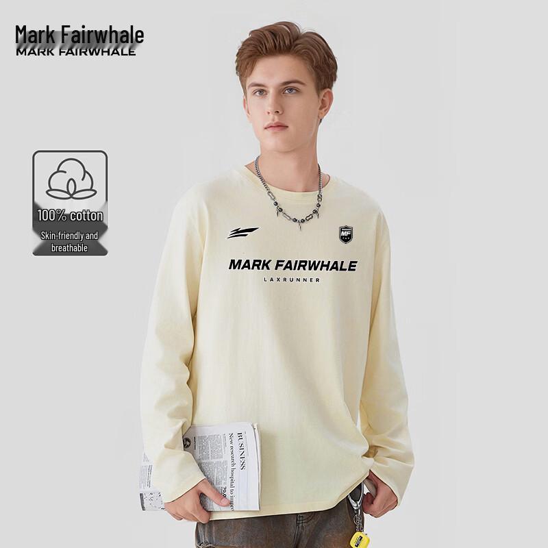 Mark Fairwhale Men's Pure Cotton Long-Sleeve Round Neck T-Shirt
