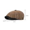 Vintage Striped Octagonal Cap Men's Autumn Winter Warm Beret Paintsman's Cap British Newsboy Cap