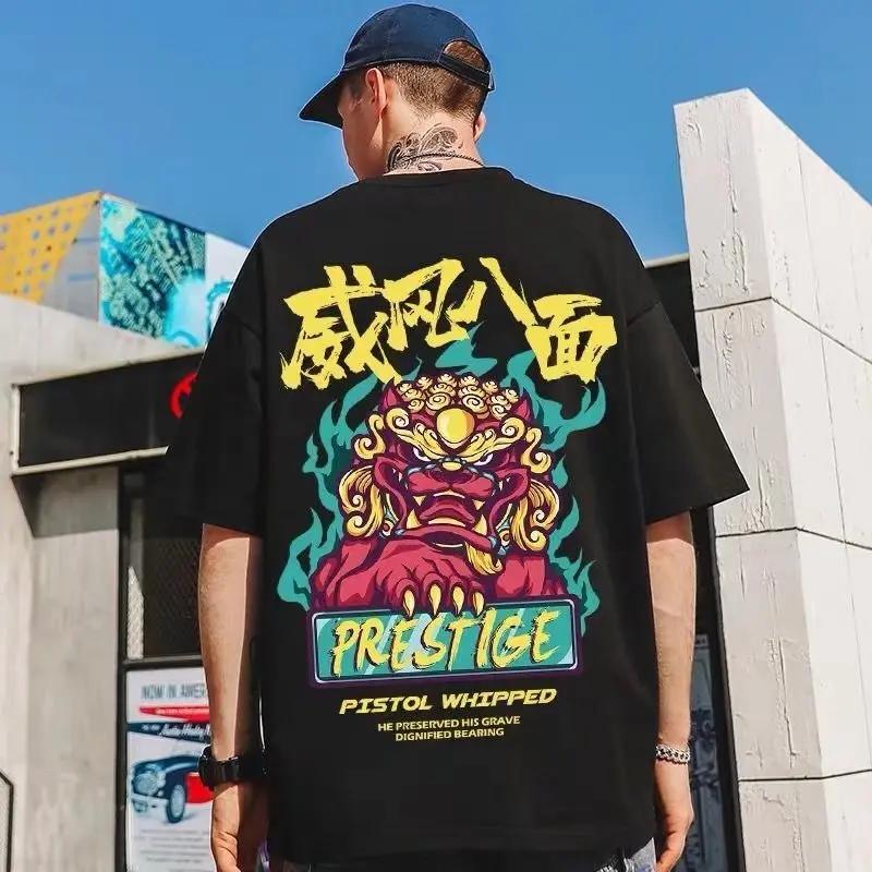 

Летняя новая повседневная свободная футболка с короткими рукавами, мужская модная свободная футболка с принтом, большой размер 8XL, хип-хоп, парная одежда, короткий рукав, хлопковый топ XXXXXL чёрный