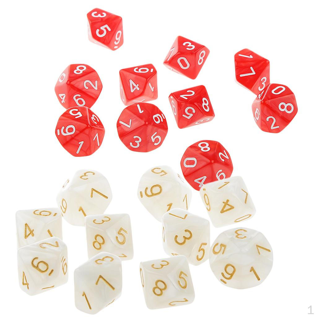 10 Pieces Of Acrylic Sided D10 Game For Board Games