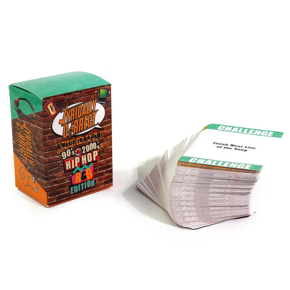 Lyrically Correct Card Hip Hop Musics Fun for Adults Party Family Night Games