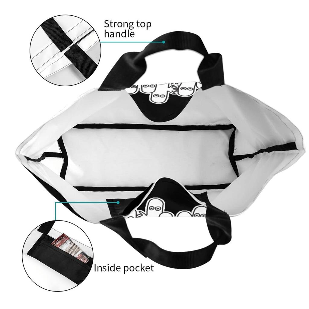 Hattifattener pattern body diaper shopping large capacity tote school makeup eco convenience store shopping durable 50cm wide x 40cm high x 15cm thick