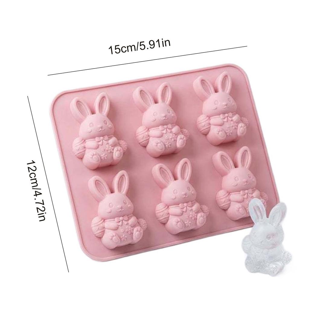 Easter Bunny Candles Moulds Easy To Demold Silicone Easter Plaster Mould Soft Elasticity for Handmade Wax Soap Craft Home Decor