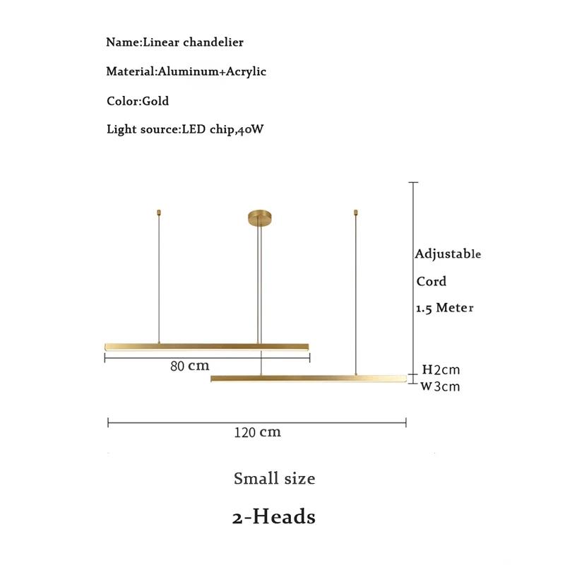 Lamp Modern Minimalist LED Chandelier ,Linear Kitchen Island Pendant Lighting For Dining Table Living Room Bedroom