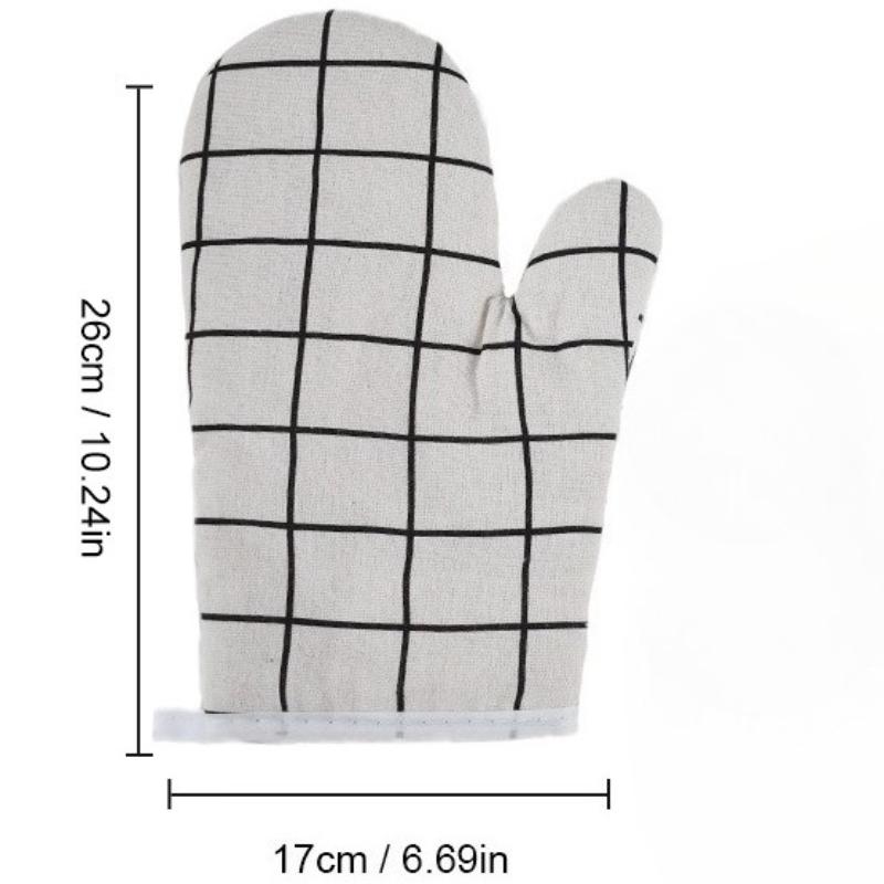 1PC Thickened Thermal Insulation Gloves Kitchen Microwave Oven Anti-scalding Baking Cotton and Linen Gloves