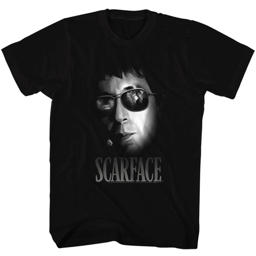 Scarface Movie Reflection Aviator Glasses Men s T Shirt Al Pacino Cuban Mafia 3XL