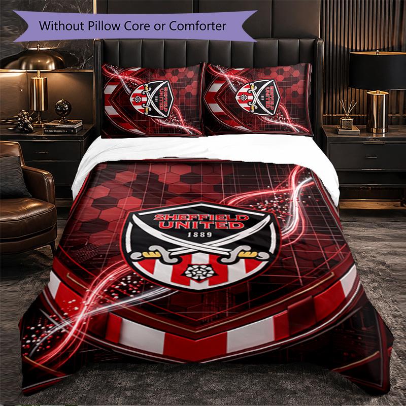 Set Biancheria da Letto Sheffield United Football 3 Pezzi Morbido Set Copripiumino con Federe Set Decorazione Camera da Letto per la Casa