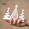 3D Printed Christmas Tree Abstract Figurine, Modern Minimalist Xmas Winter Decoration with Star Topper for Home, Office, Holiday Party Decor Office