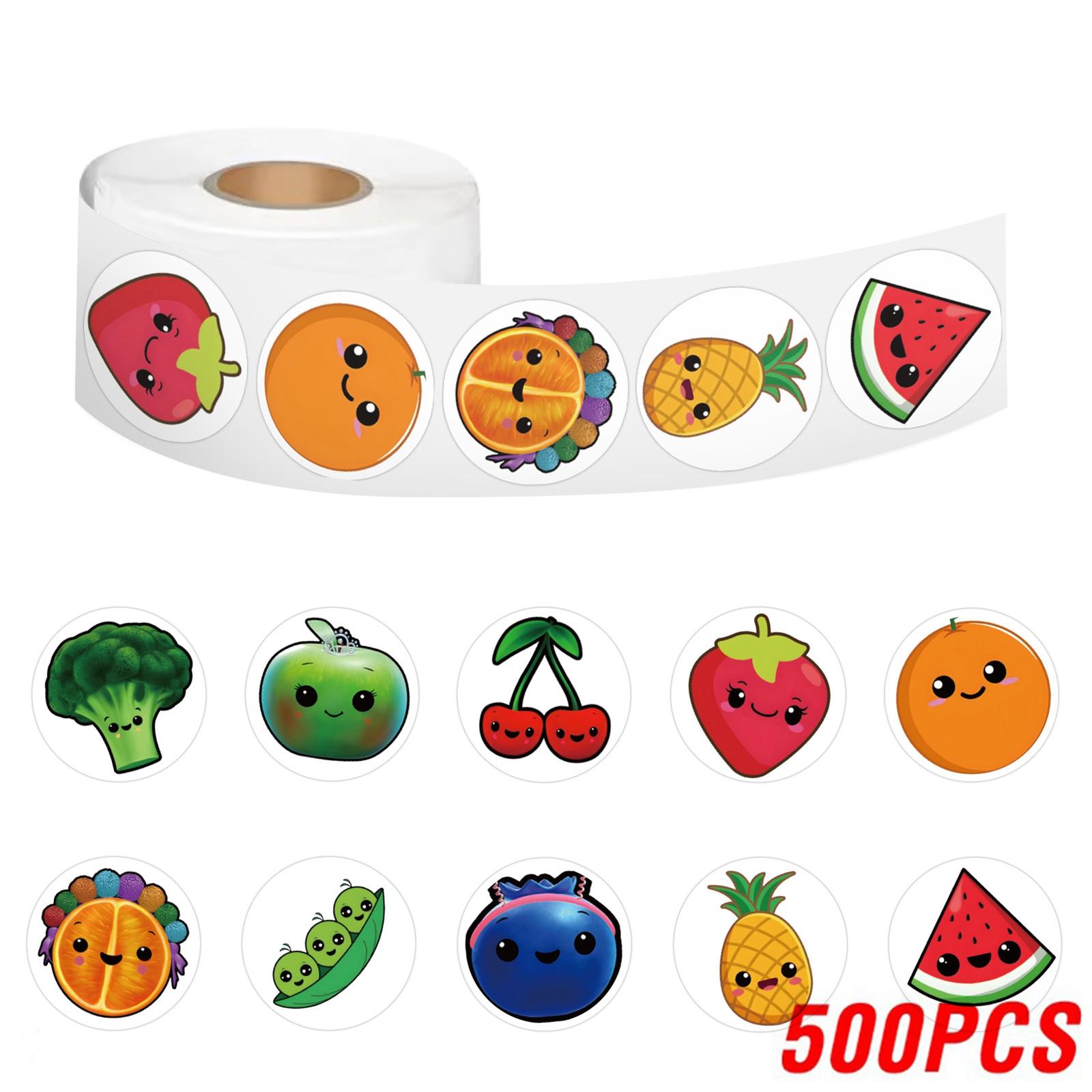 

100-500pcs Cartoon Reward Stickers Kids Birthday Party Fruits Balloon Banner Refrigerator Vegetable Label Stickers Stationery