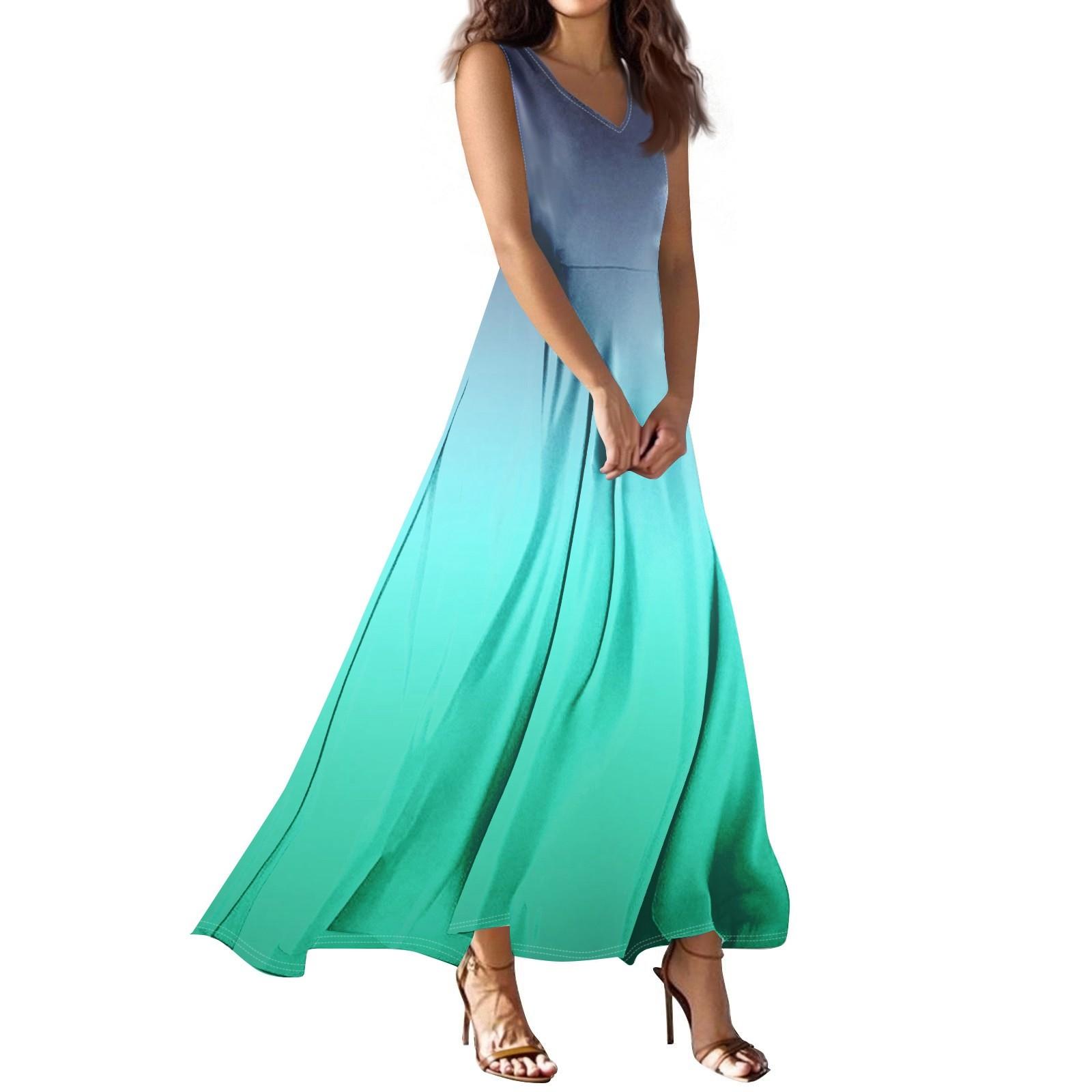 

Женское летнее повседневное модное платье с принтом, платье без рукавов с V-образным вырезом XL