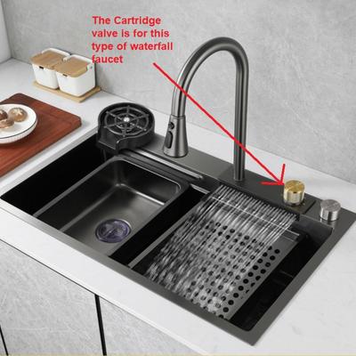 35mm Size Faucet Valve Core 2 Way Leak Proof Faucet Cartridge Double Output Hot/Cold Water Replacement Valve Shower Room
