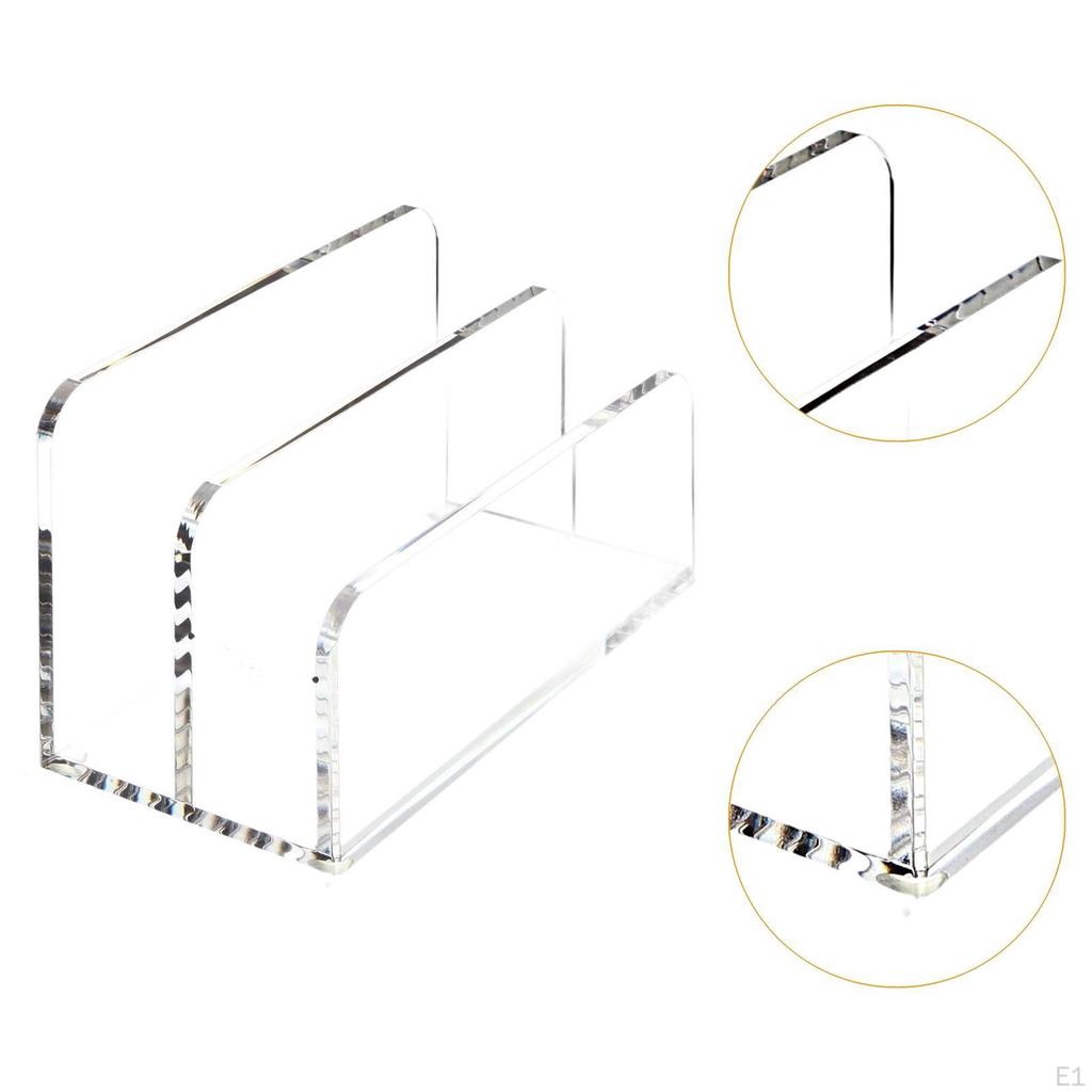 Acrylic Mail Sorter, File Organizer, Lightweight, Document Storage Stand Envelope Holder for