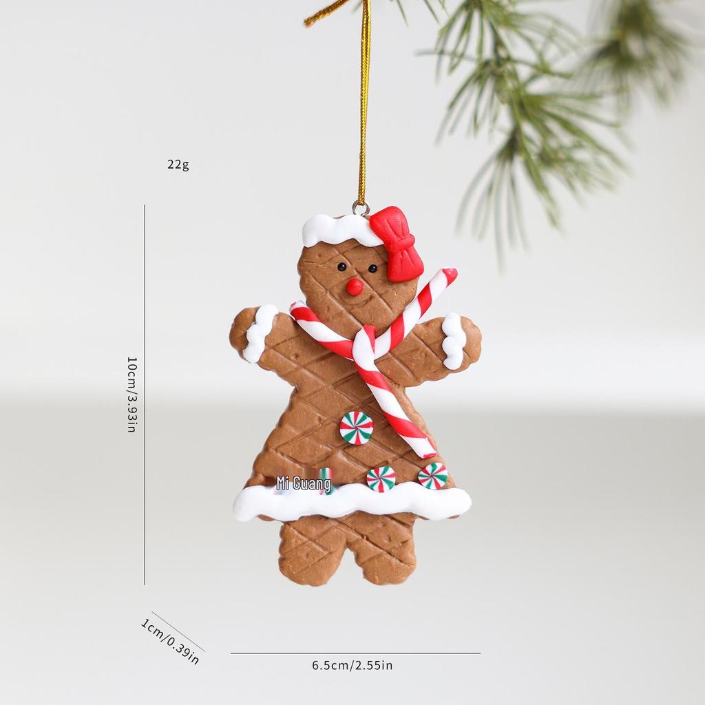 2026 Christmas Gingerbread Man & Santa Claus Resin Ornament for Home & Tree Decoration