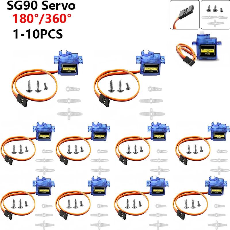 1-10PCS SG90 9G Micro Servo Servo Motor for RC Planes Robot Arm 180 ° /360 ° Fixed-Wing Control Airplane Helicopter