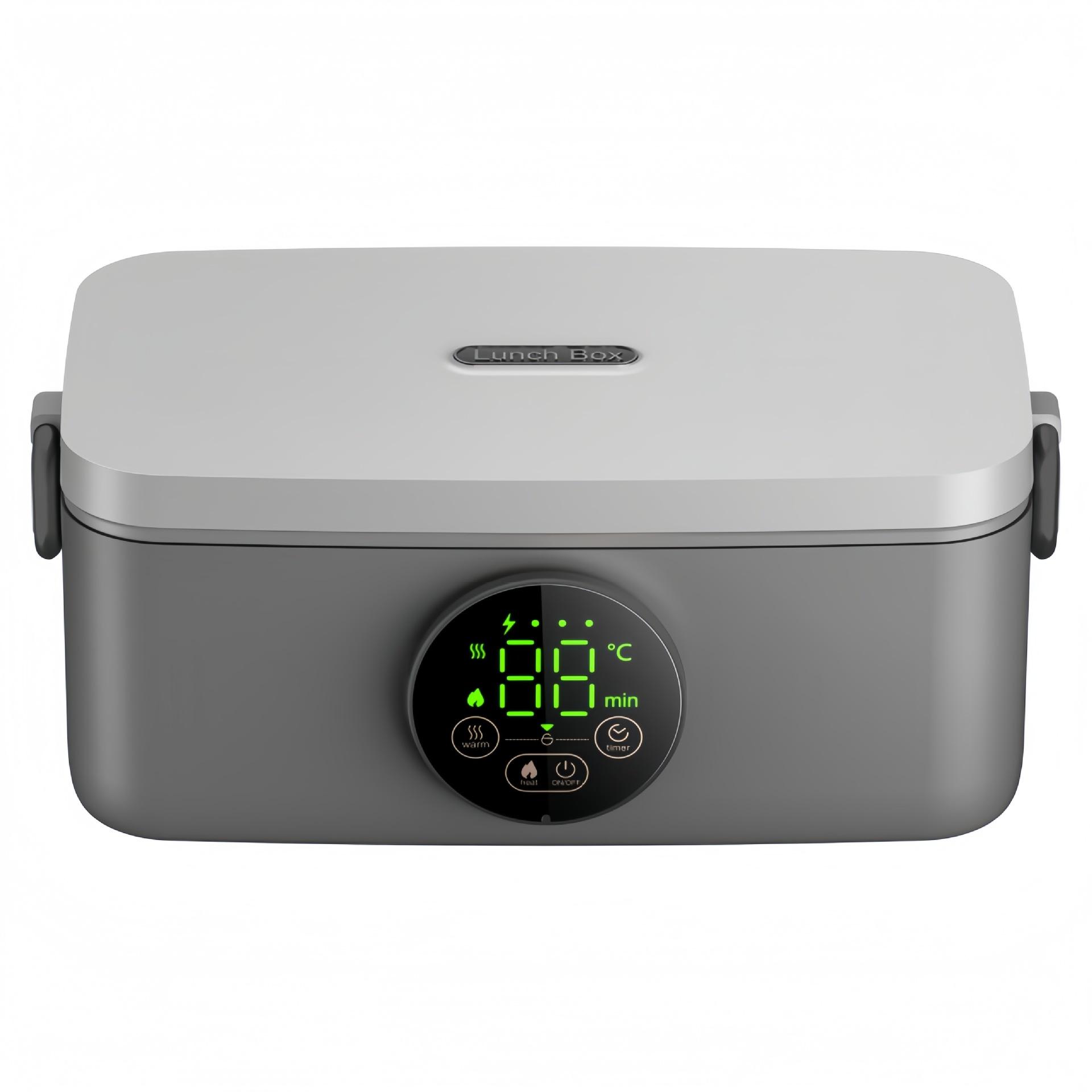 

1L Capacity USB Rechargeable Portable Wireless Lunch Warmer Box Electric Cordless for Office Travel Car LED Display Type-C сірий
