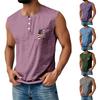 Herren Sommer Unabhängigkeitstag Bedrucktes Sport Knopf Tasche Ärmelloses Tanktop